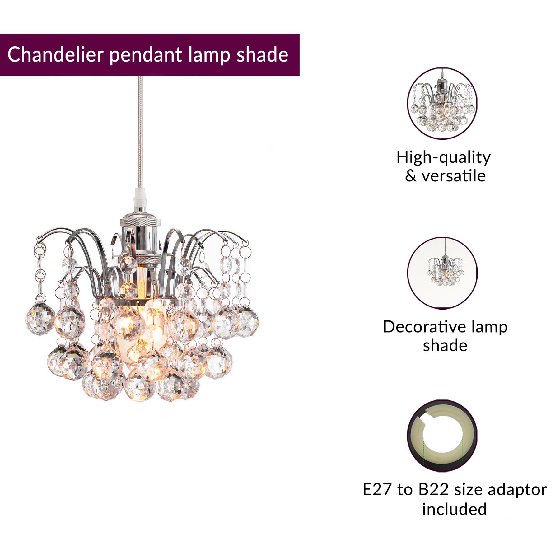 Modern Chandelier Ceiling Light Shades Acrylic Crystal Droplet Pendant Lampshade - Picture 54 of 92