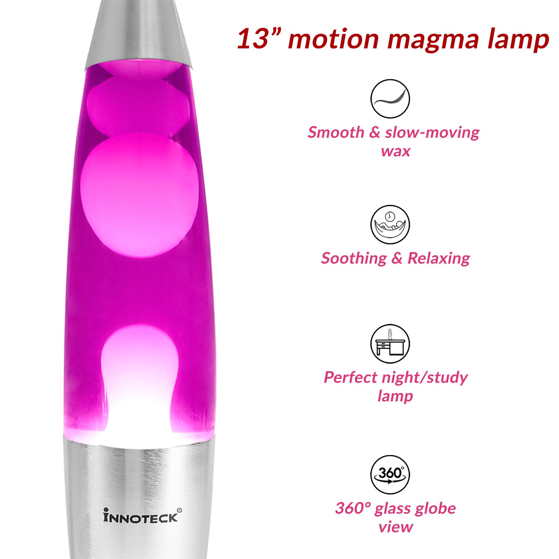 Innoteck Contemporary 13'' Lava Lamp Night Light Peaceful Motion Relaxation - Picture 18 of 20