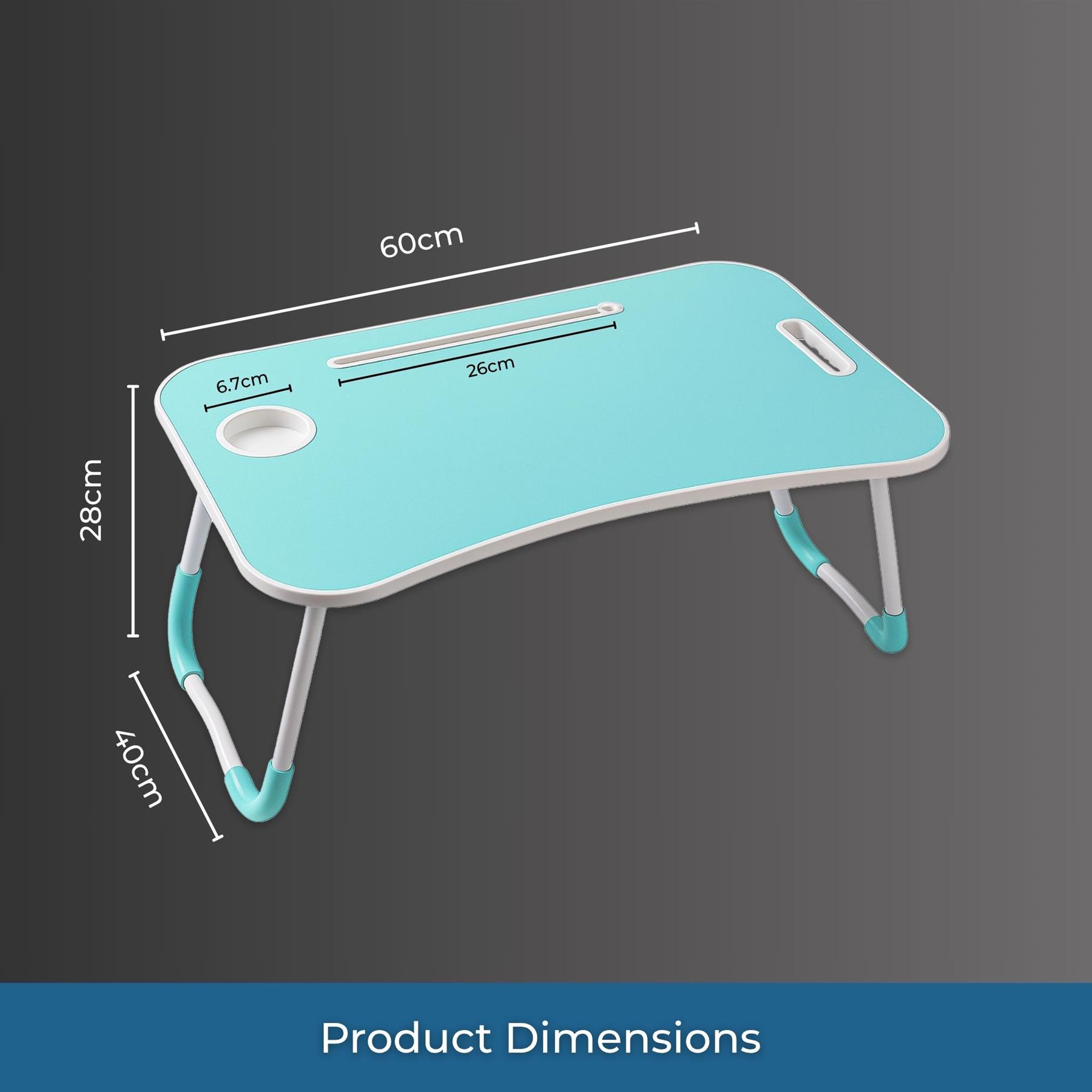 Faltbarer Laptoptisch Tragbar Bett Sofa Schoß Tablett Ladefach und Getränkehalter - Bild 18 von 42