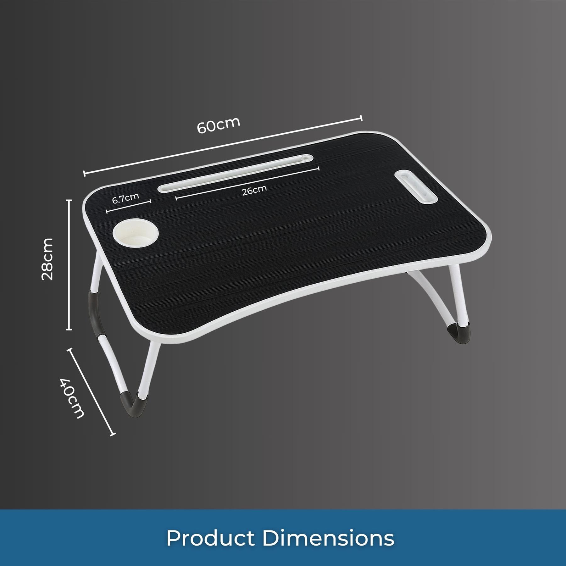 Faltbarer Laptoptisch Tragbar Bett Sofa Schoß Tablett Ladefach und Getränkehalter - Bild 9 von 42