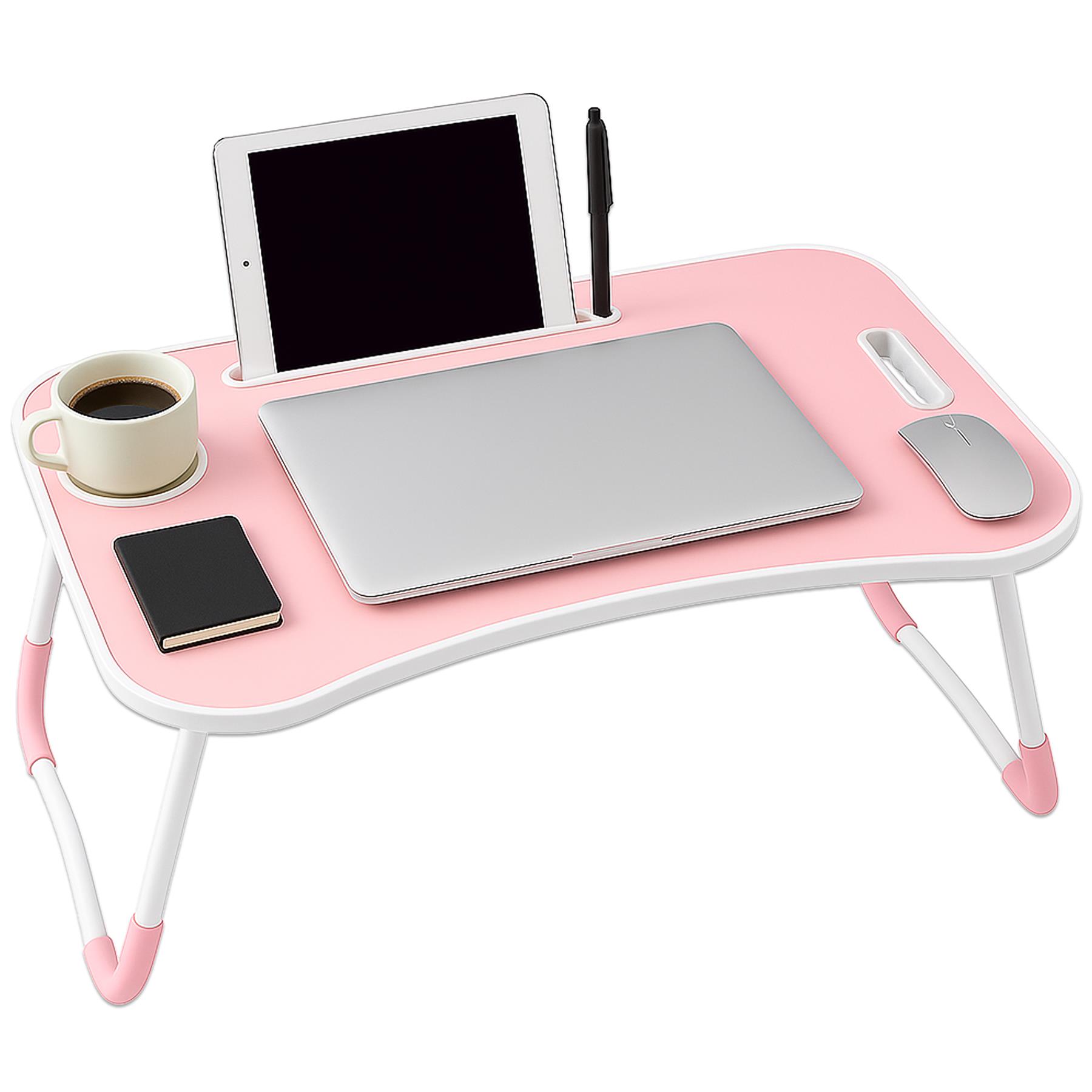 Faltbarer Laptoptisch Tragbar Bett Sofa Schoß Tablett Ladefach und Getränkehalter - Bild 27 von 42