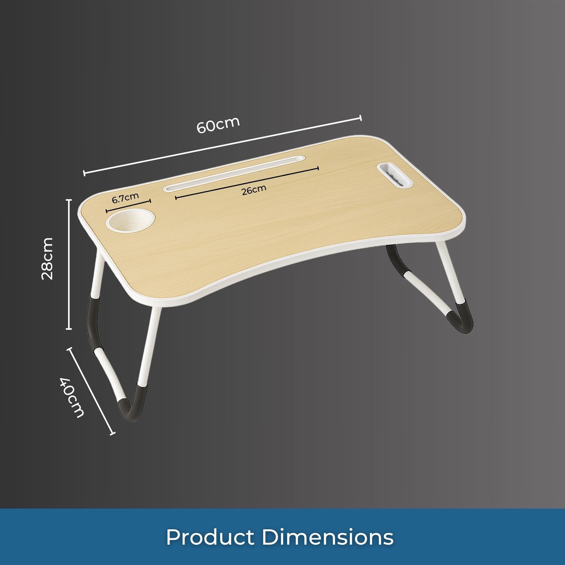 Faltbarer Laptoptisch Tragbar Bett Sofa Schoß Tablett Ladefach und Getränkehalter - Bild 26 von 42