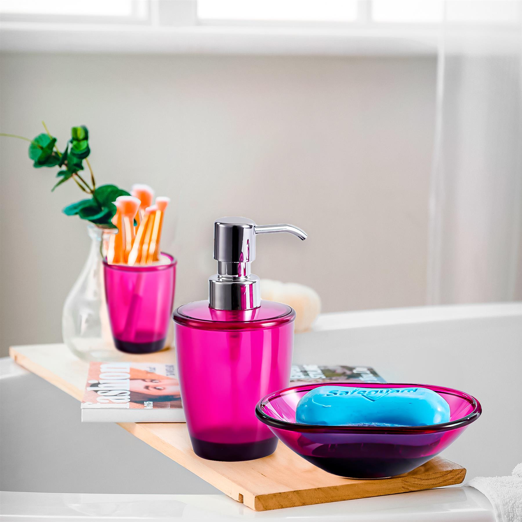 Bathroom Accessories Set 4pcs - Dispenser, Brush Holder, Tumbler and Dish - Picture 13 of 13