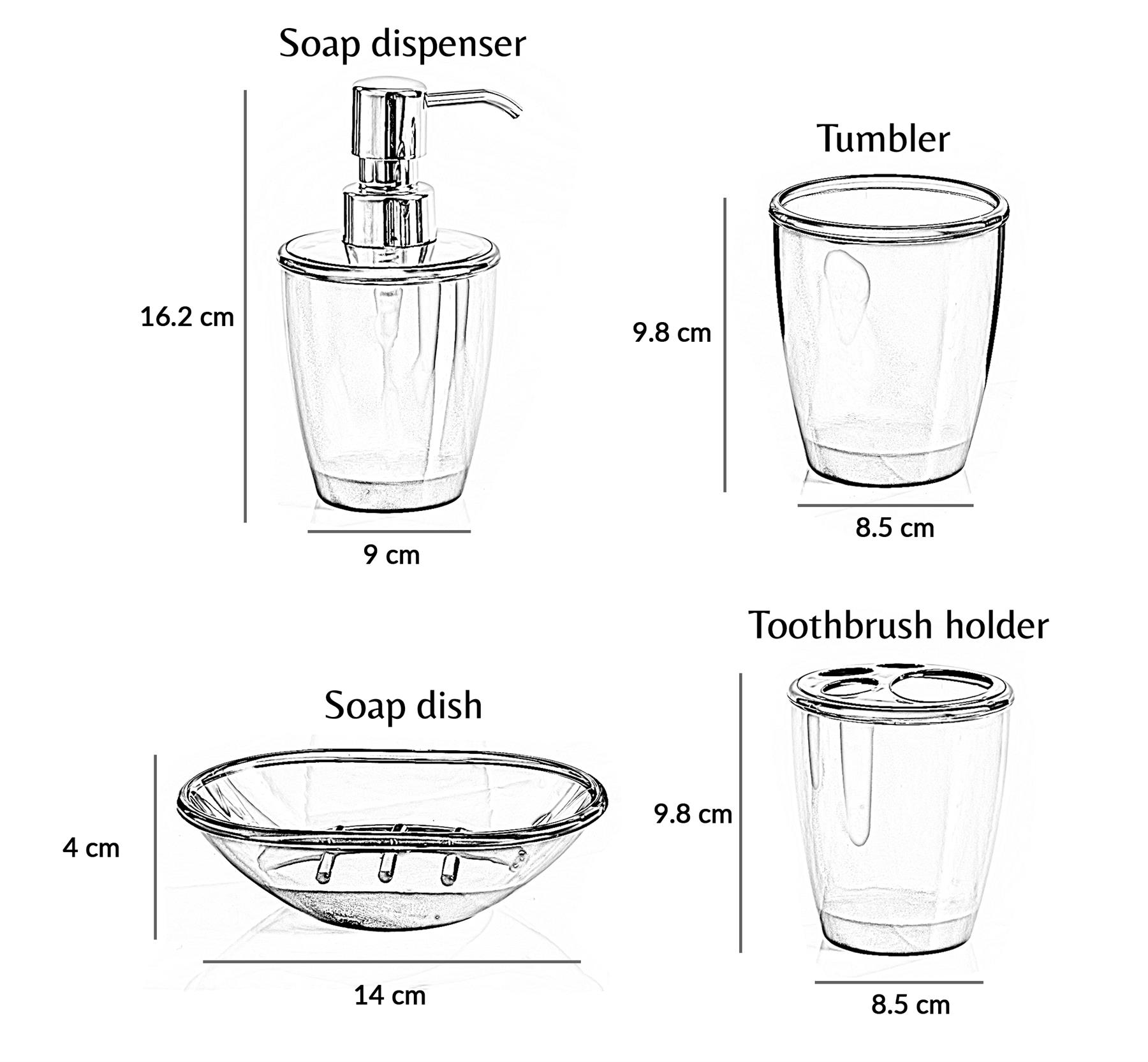 Bathroom Accessories Set 4pcs - Dispenser, Brush Holder, Tumbler and Dish - Picture 9 of 13