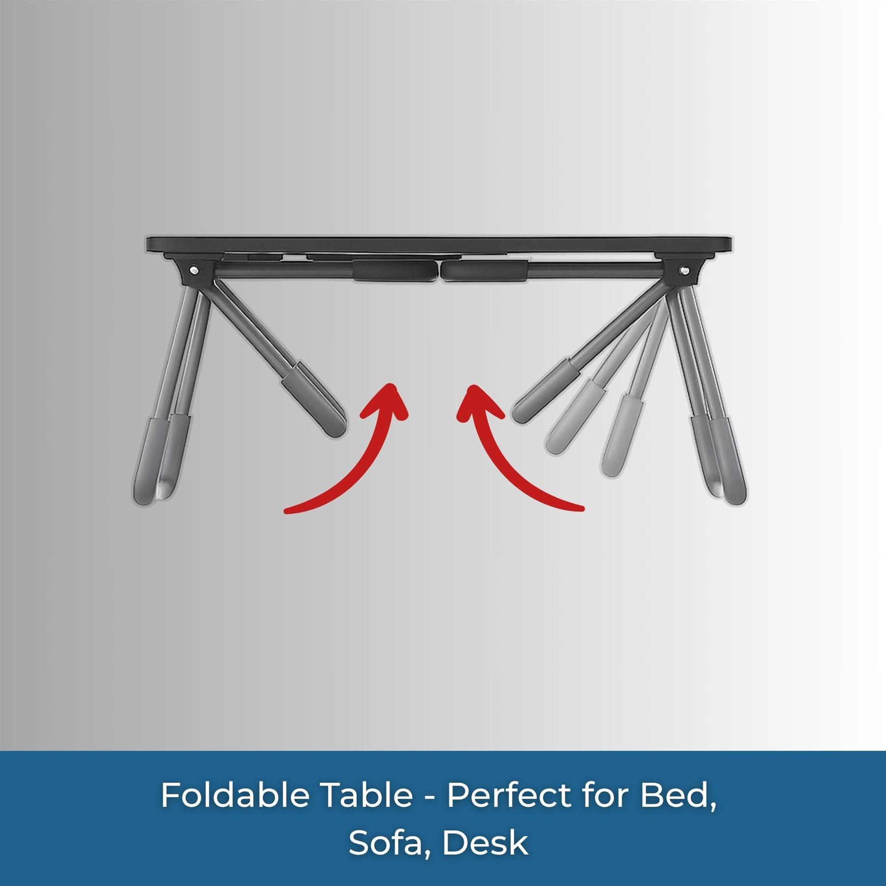 Faltbarer Laptoptisch Tragbar Bett Sofa Schoß Tablett Ladefach und Getränkehalter - Bild 25 von 42