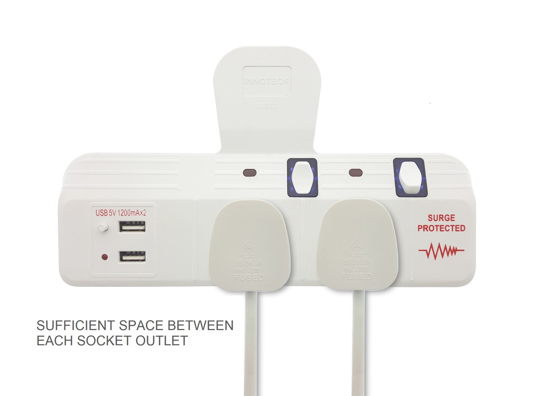Multi Plug Extension Lead UK Mains Wall Socket Adaptors USB 2 3 4 5