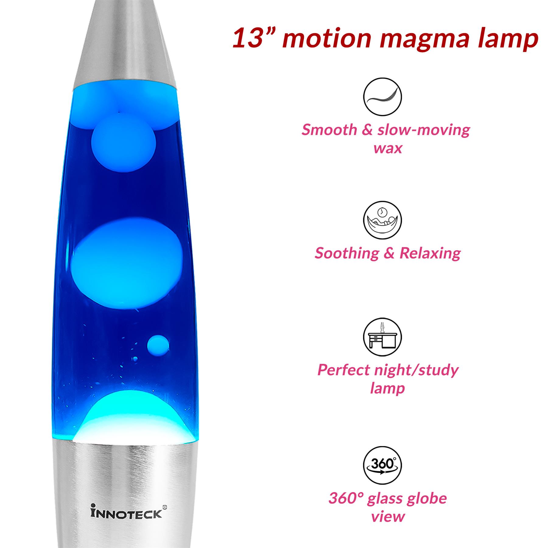 Innoteck Contemporary 13'' Lava Lamp Night Light Peaceful Motion Relaxation - Picture 4 of 20