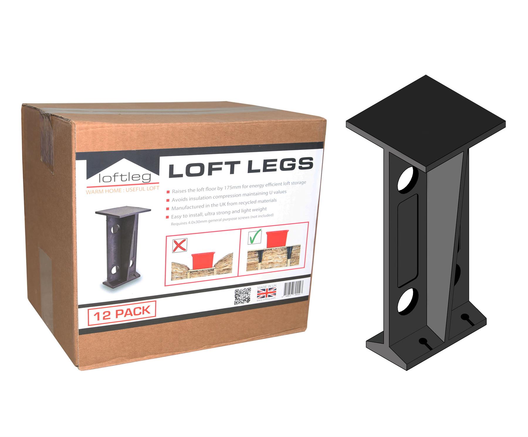 Loftlegs Loft Aislamiento Espaciador Elevado Almacenamiento Embarque Zanco Loftleg Pierna XL  - Imagen 25 de 30