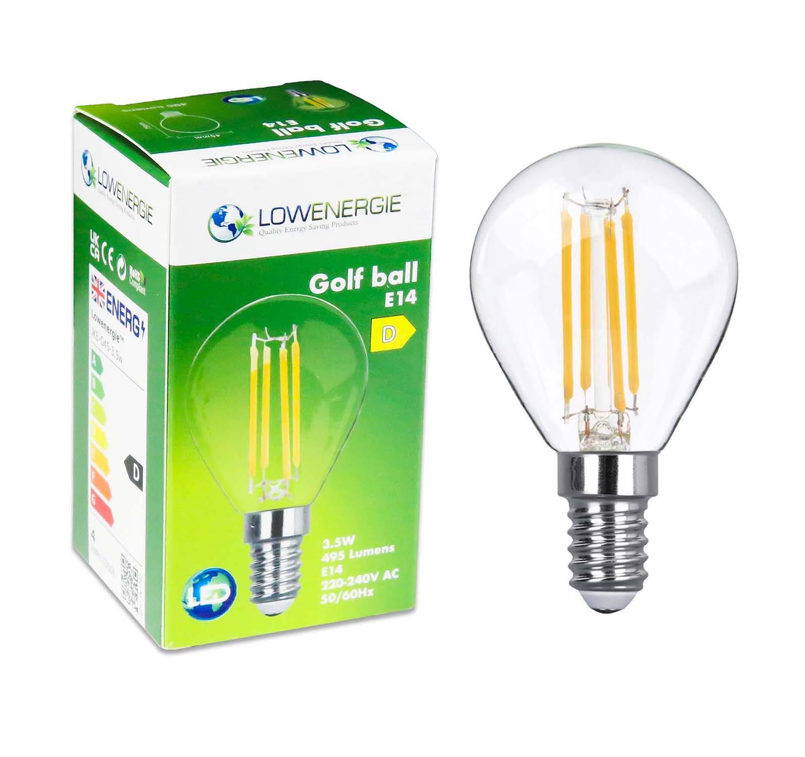 LED Light Bulb Filament 2700k andle Golf Ball A60 E14 E27 B22 Warm White Screw - Picture 23 of 26