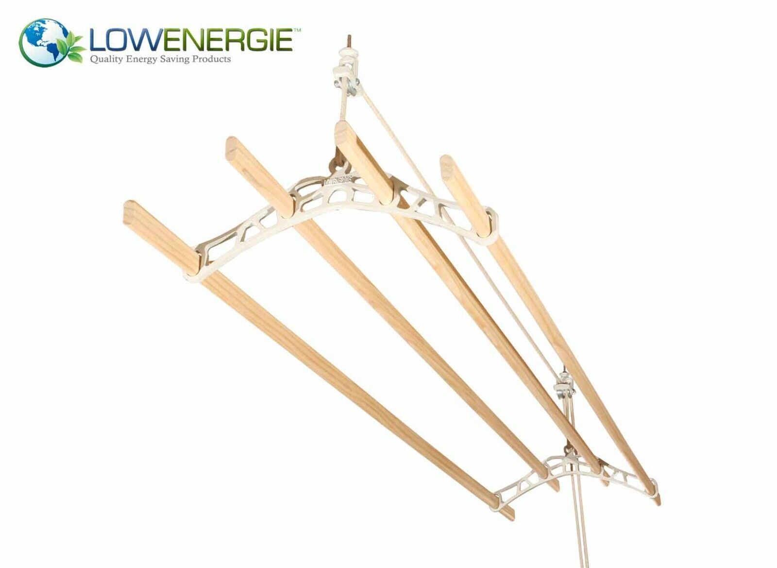 White Ceiling Clothes Airer Maid Victorian Laundry Rack Maiden Kitchen Dryer - Picture 14 of 15