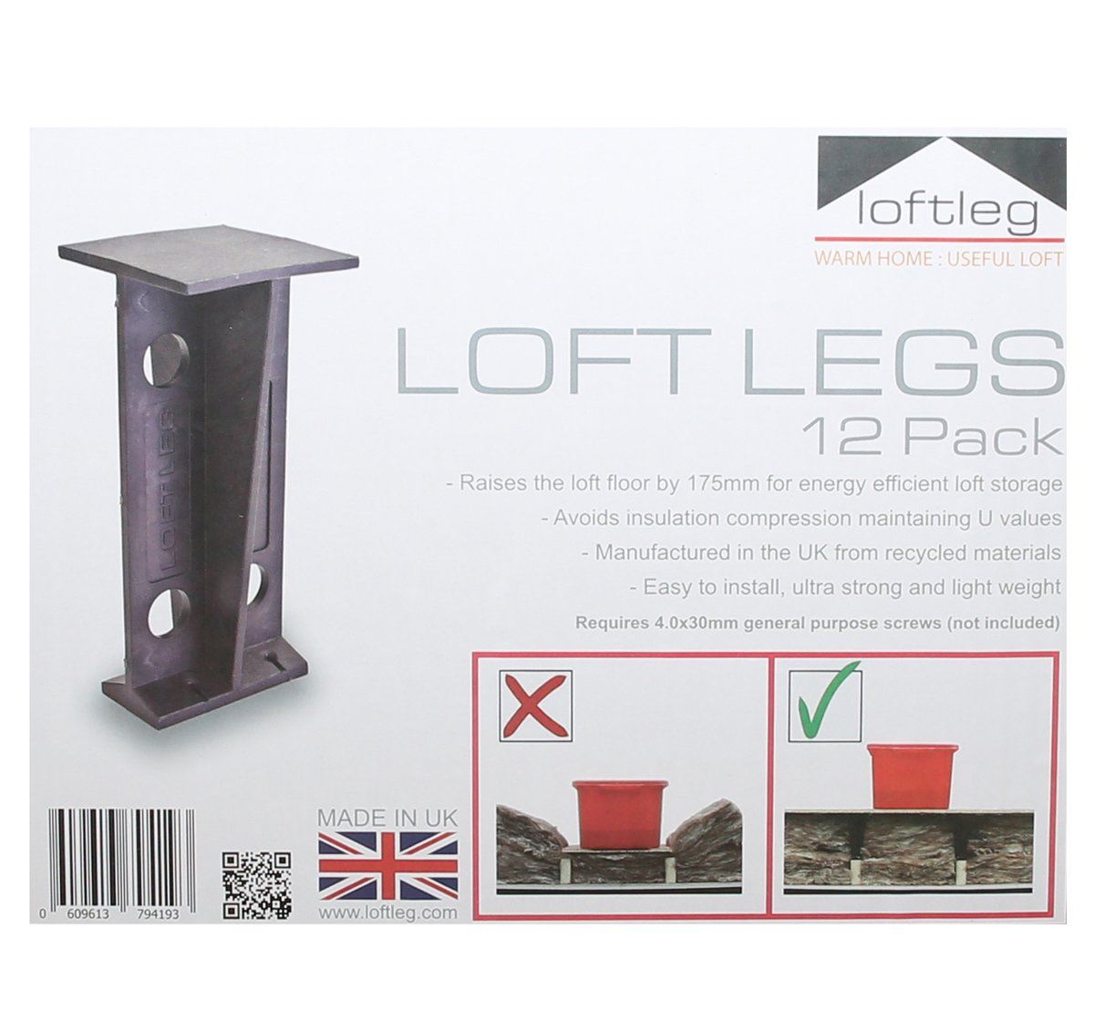 Loftlegs Loft Aislamiento Espaciador Elevado Almacenamiento Embarque Zanco Loftleg Pierna XL  - Imagen 27 de 30