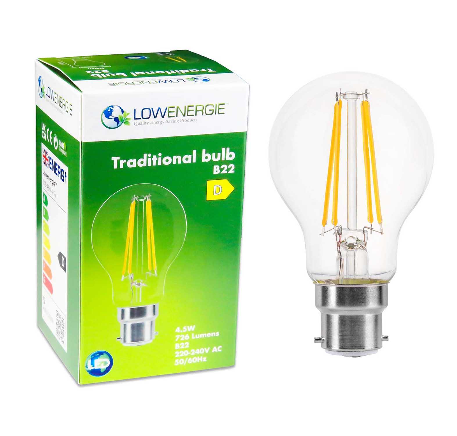 LED Light Bulb Filament 2700k andle Golf Ball A60 E14 E27 B22 Warm White Screw - Picture 15 of 26