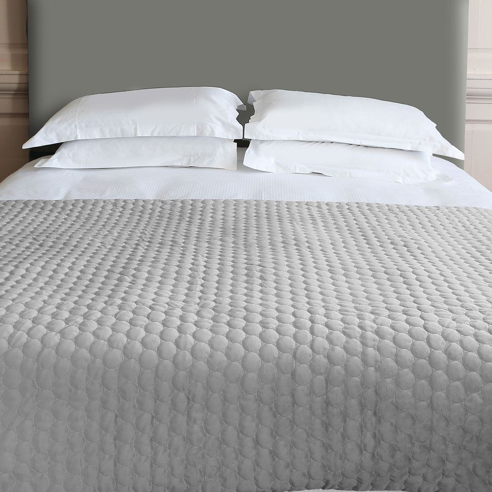 Scatter Box Halo Embroidered Velour Bedspread Bedding Bedroom Coverlet UK