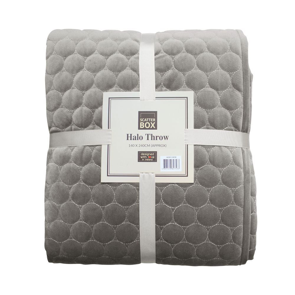 Scatter Box Halo Embroidered Velour Bedspread Bedding Bedroom Coverlet UK - Produktbild 3