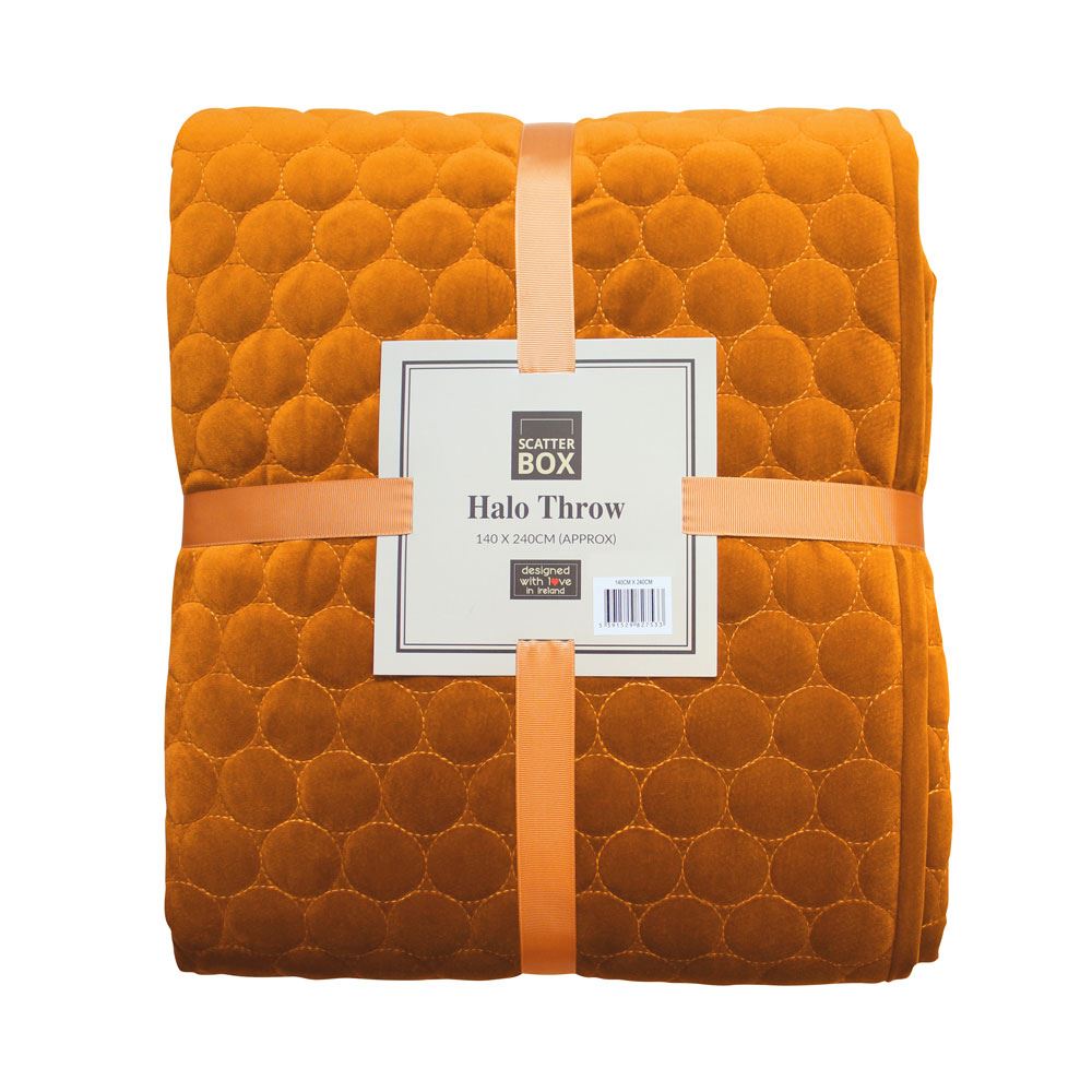 Scatter Box Halo Embroidered Velour Bedspread Bedding Bedroom Coverlet UK