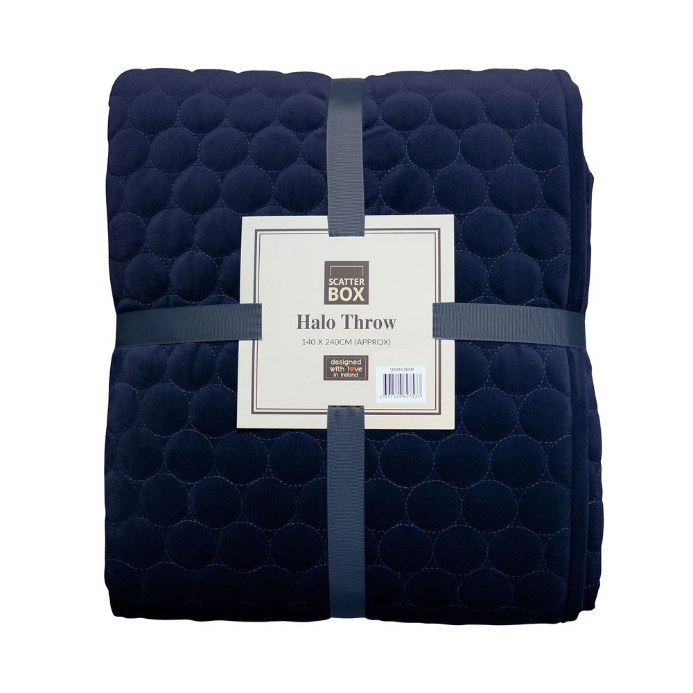 Scatter Box Halo Embroidered Velour Bedspread Bedding Bedroom Coverlet UK - Produktbild 4
