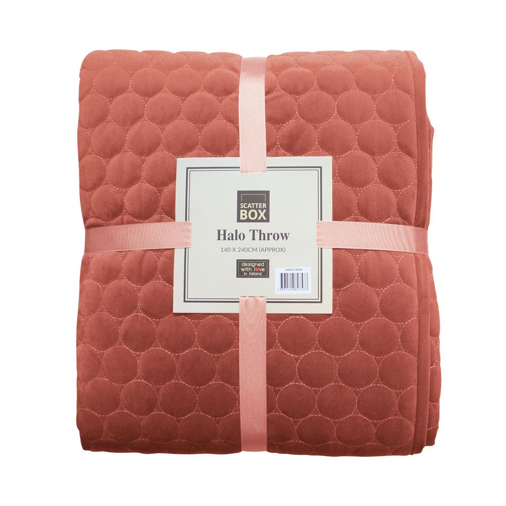 Scatter Box Halo Embroidered Velour Bedspread Bedding Bedroom Coverlet UK - Produktbild 1