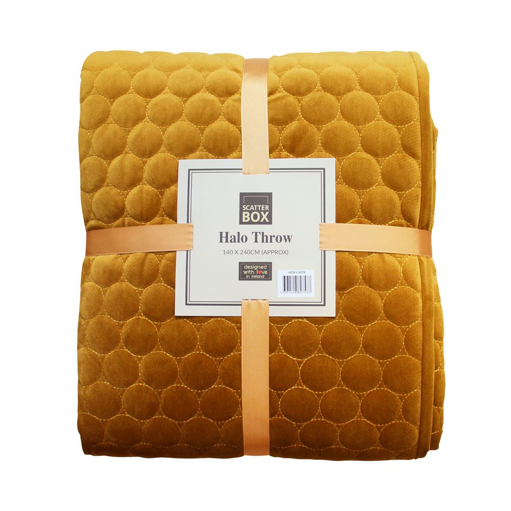 Scatter Box Halo Embroidered Velour Bedspread Bedding Bedroom Coverlet UK - Produktbild 2