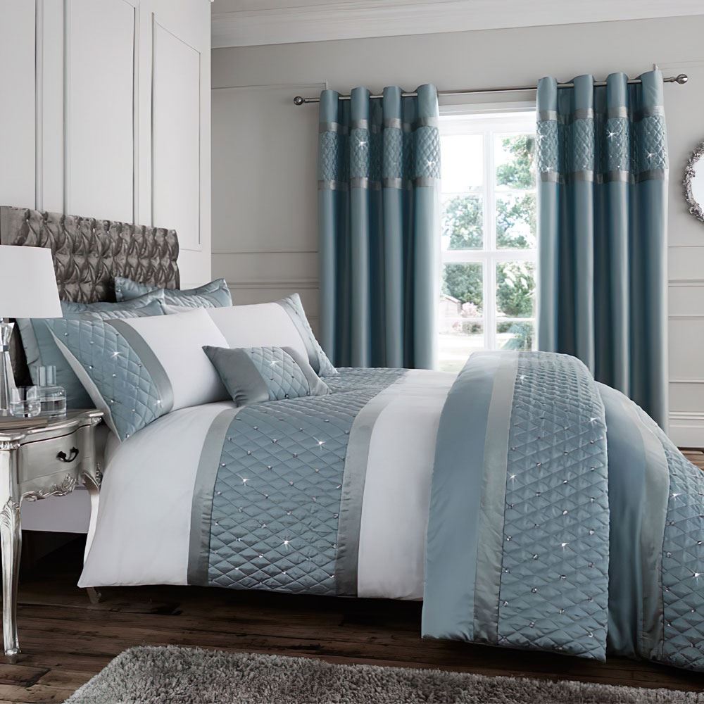 Catherine Lansfield Sequin Cluster Embellished Bedspread 240x260cm Bedding UK
