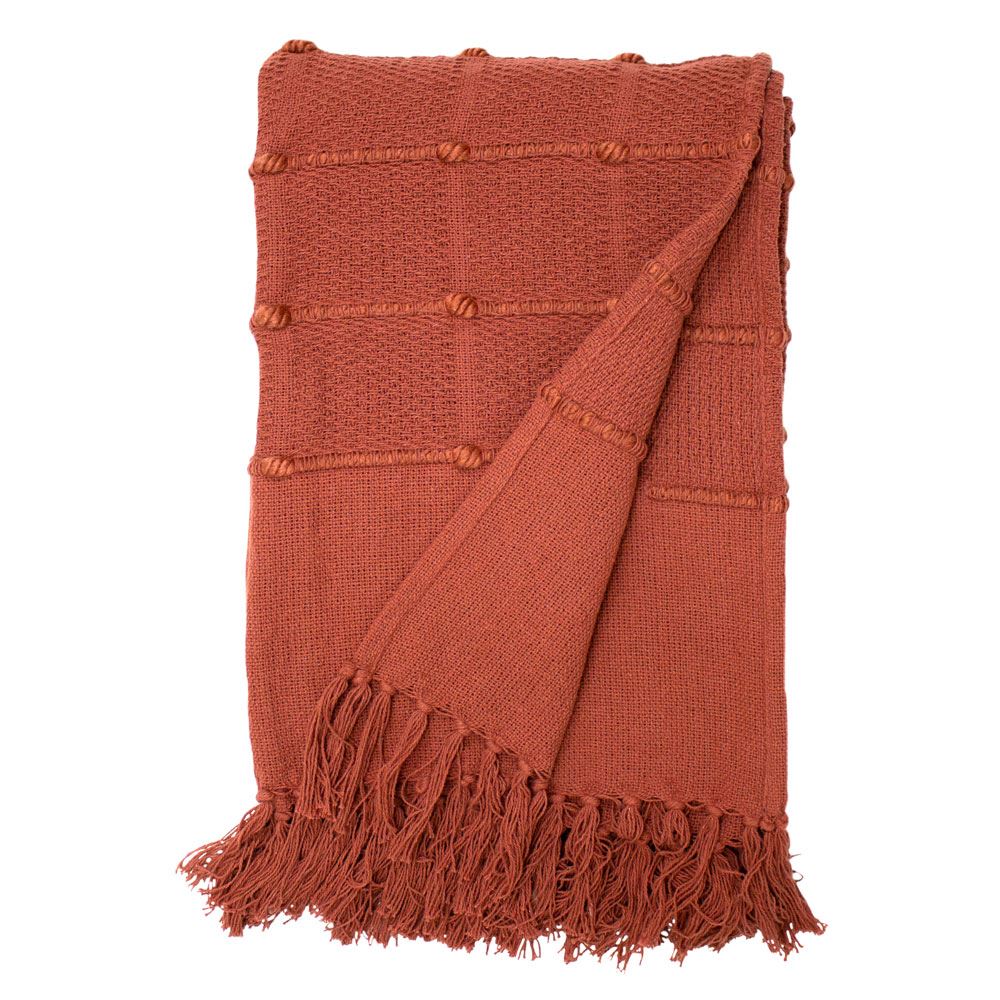Furn Motti Knitted Tuft Cotton Rich Tasselled Throw Blanket Soft Cosy Home UK - Produktbild 1