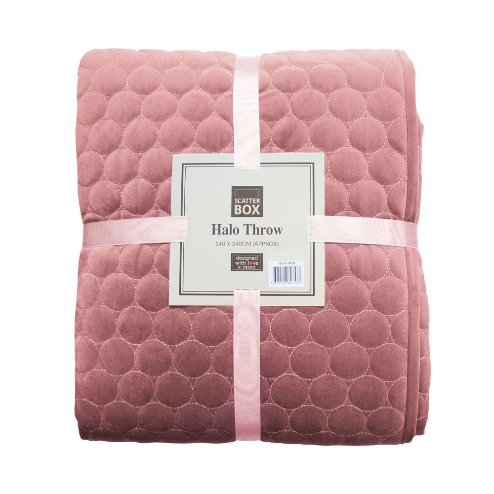 Scatter Box Halo Embroidered Velour Bedspread Bedding Bedroom Coverlet UK - Produktbild 7