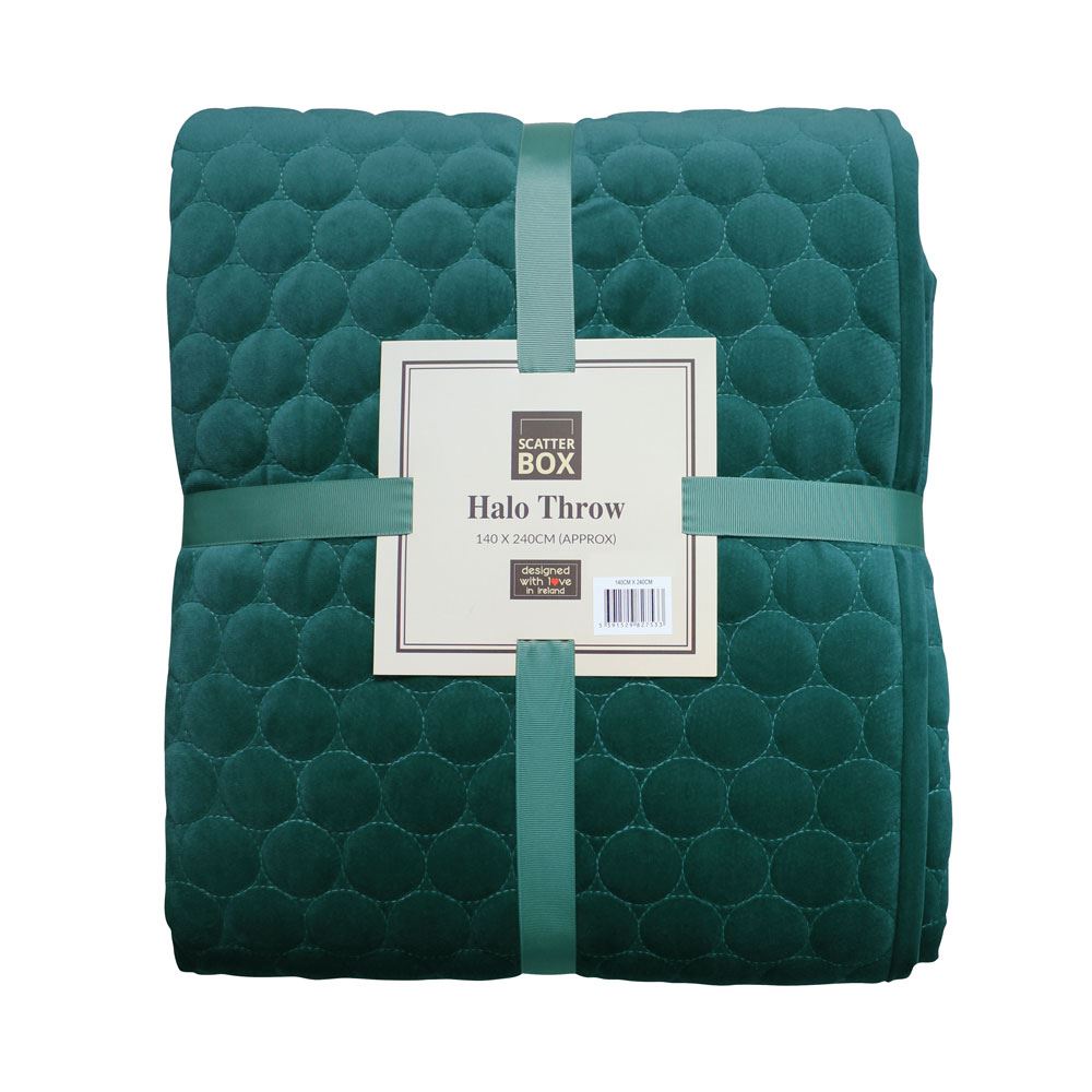 Scatter Box Halo Embroidered Velour Bedspread Bedding Bedroom Coverlet UK - Produktbild 5