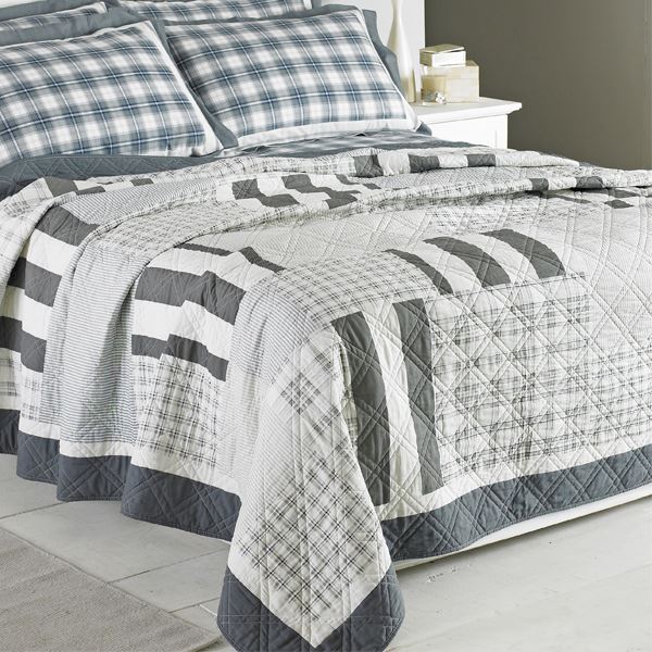 Paoletti Nantucket 100% Cotton Quilted Bedspread 200x230cm Bedding Coverlet UK - Produktbild 3