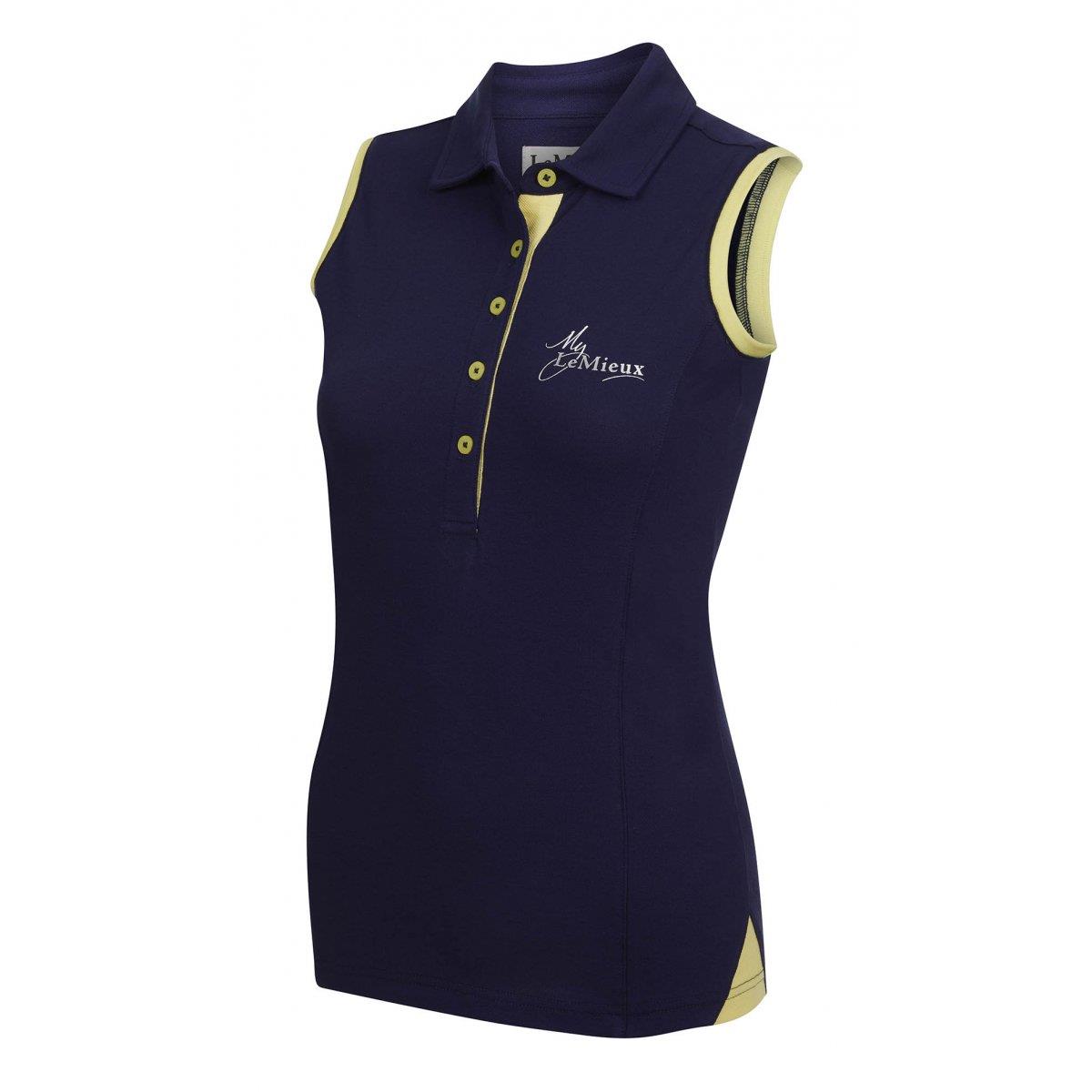 My LeMieux Sleeveless Polo Shirt Technical Wicking Stretch Top