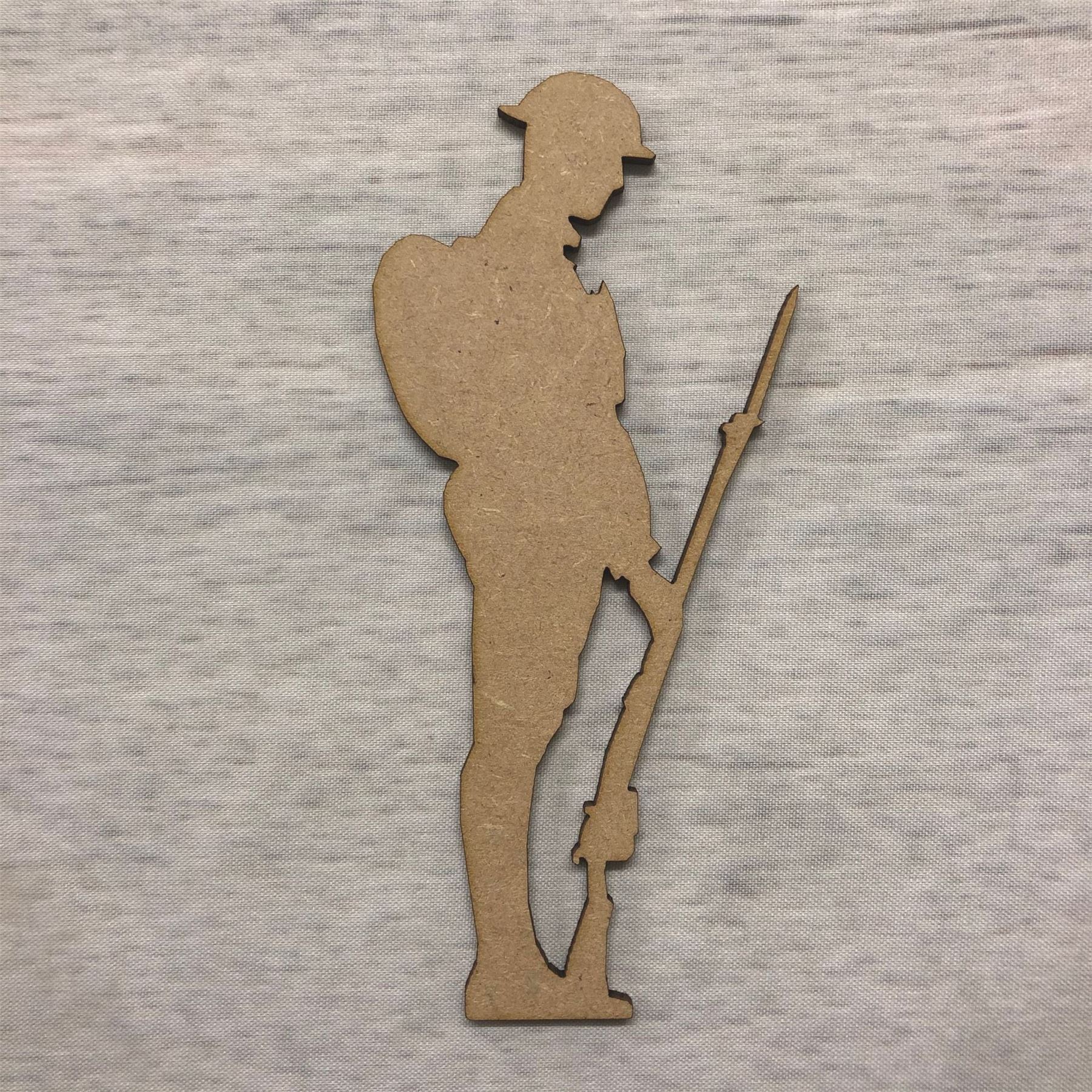 Soldier 4 - standing MDF Wood Base Wooden Blank Craft - Picture 3 of 5