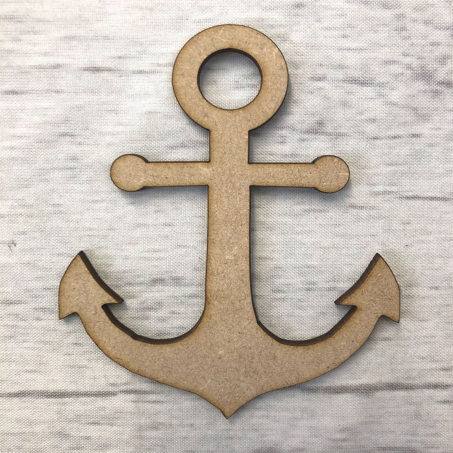 Ships anchor 2 MDF Wood Base Wooden Blank Craft - Picture 5 of 5