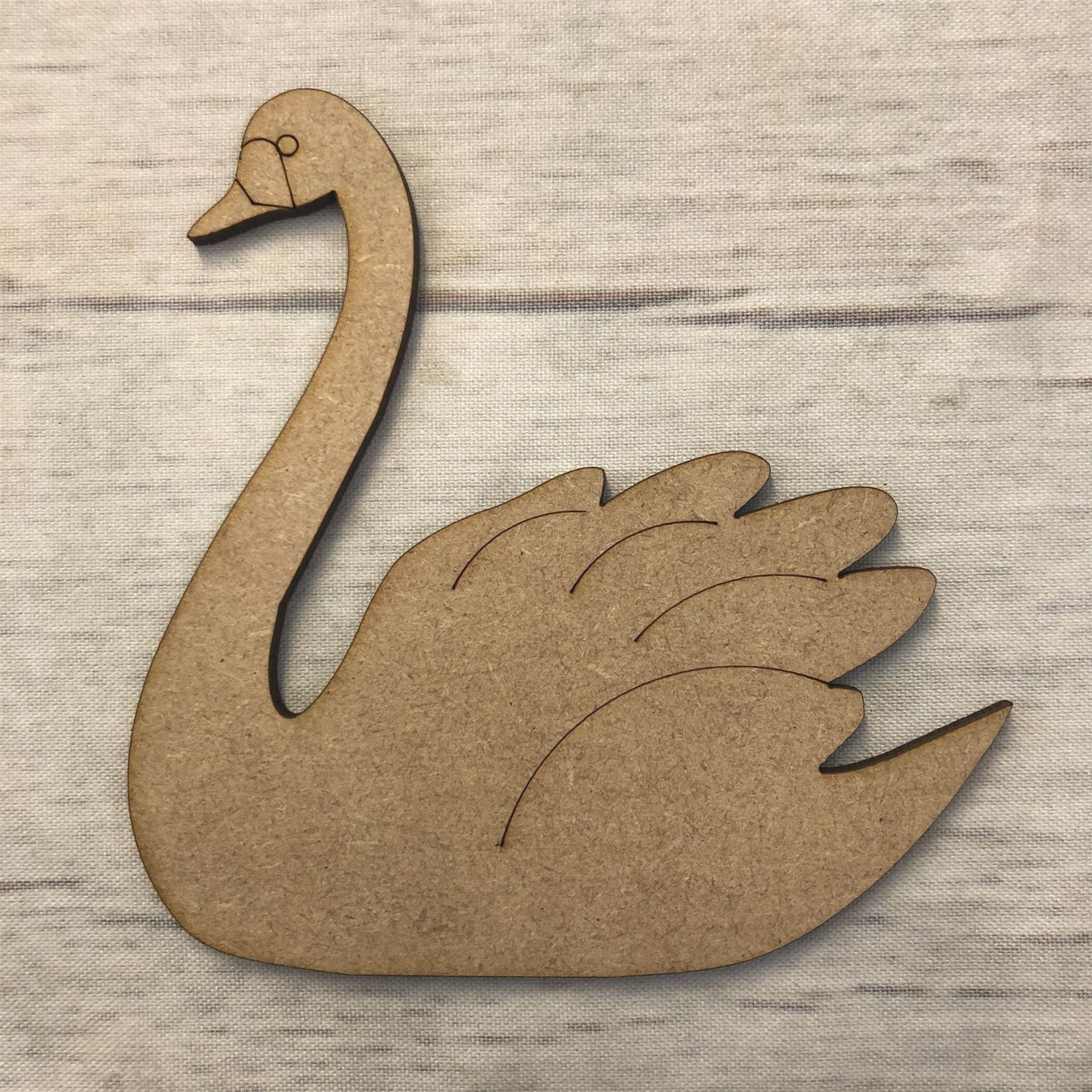 Swan - engraved MDF Wood Base Wooden Blank Craft - Picture 2 of 5