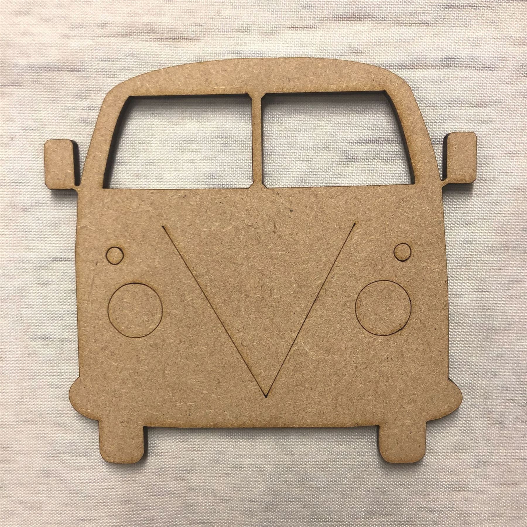 Camper Van - engraved MDF Wood Base Wooden Blank Craft - Picture 3 of 5