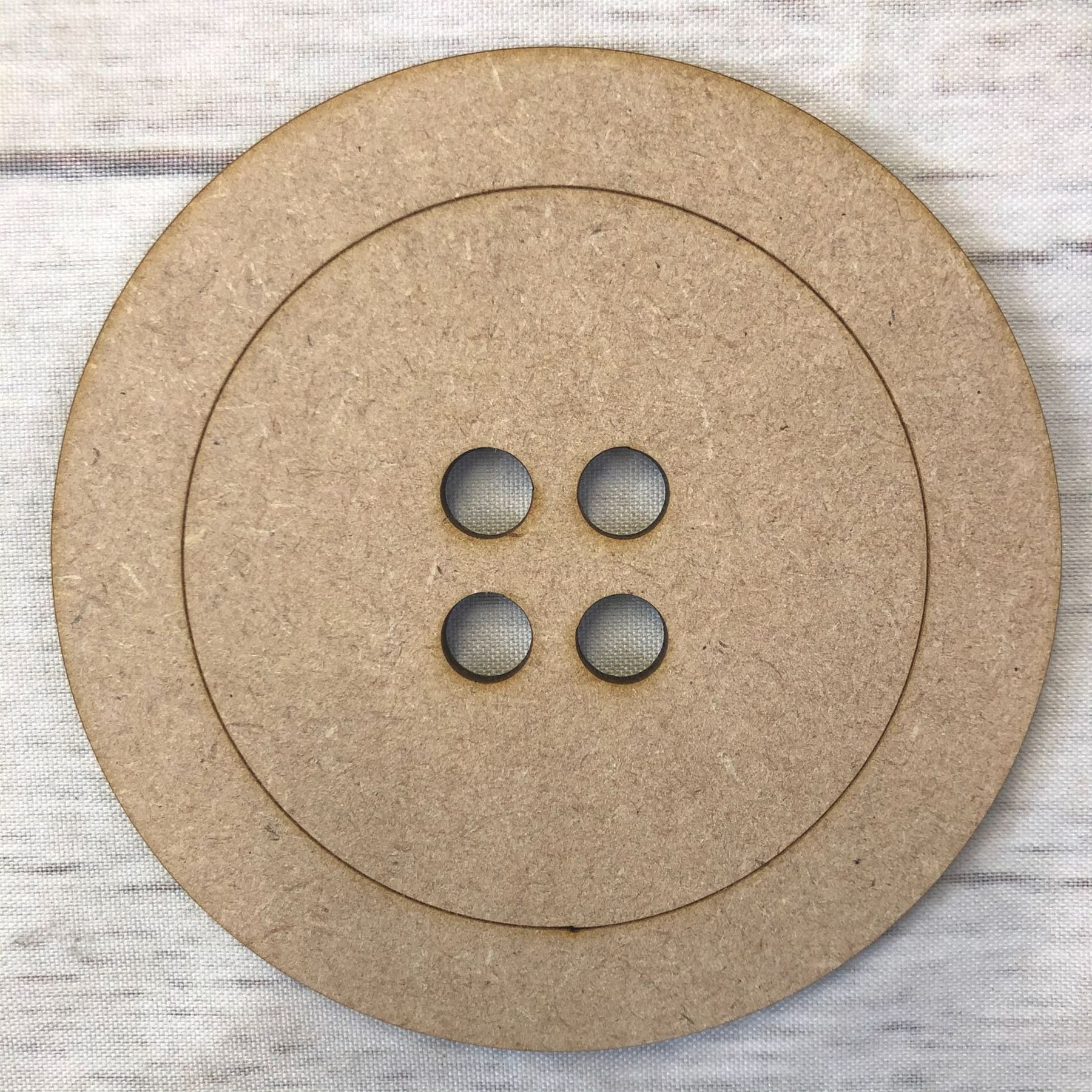 Button - engraved MDF Wood Base Wooden Blank Craft - Picture 5 of 5