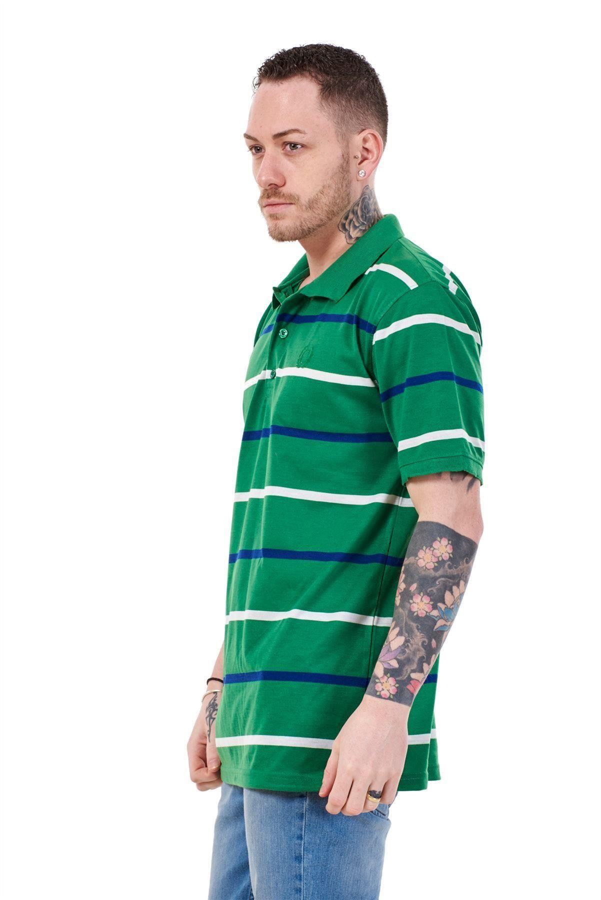 Mens Casual Shirts Tops Striped Regular Fit Tees Classic TShirts Black