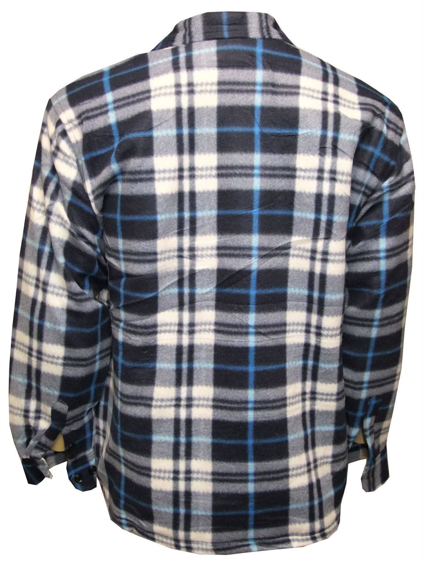 Homme Doublé de Fourrure Matelassé thermique manches longues bûcheron travail chaud manteau veste