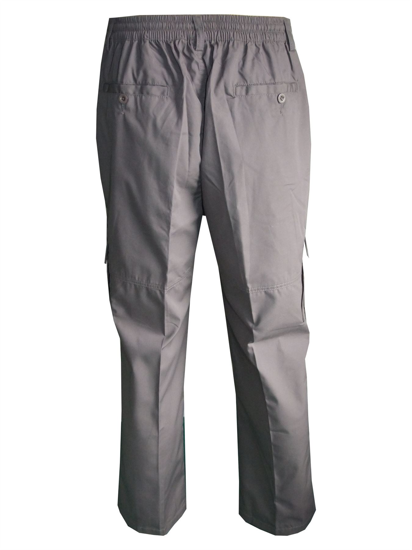 Men Straight Trousers Cargo Combat Cotton Elasticated Zip Fly Casual