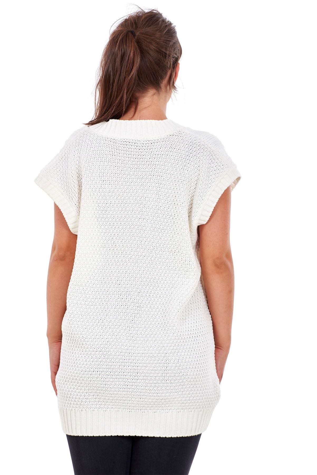 New Plus Size Women Moss Knitted Waistcoat Pockets Sleeveless Buttons Cardigan - Picture 11 of 25