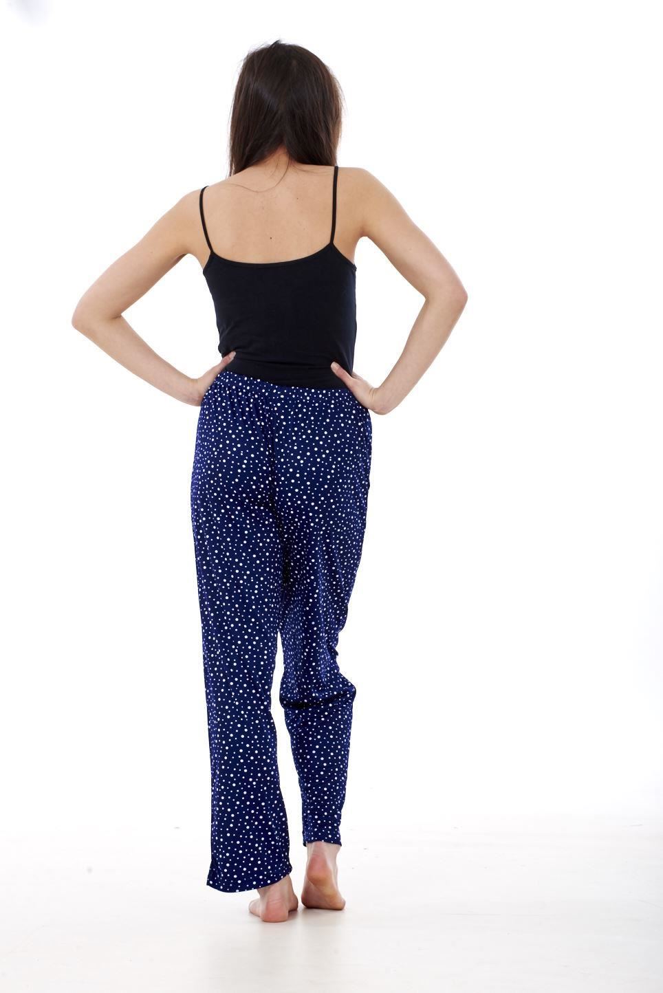 Ladies Women Trouser Elasticated Summer Polka Print Pocket Casual Pants