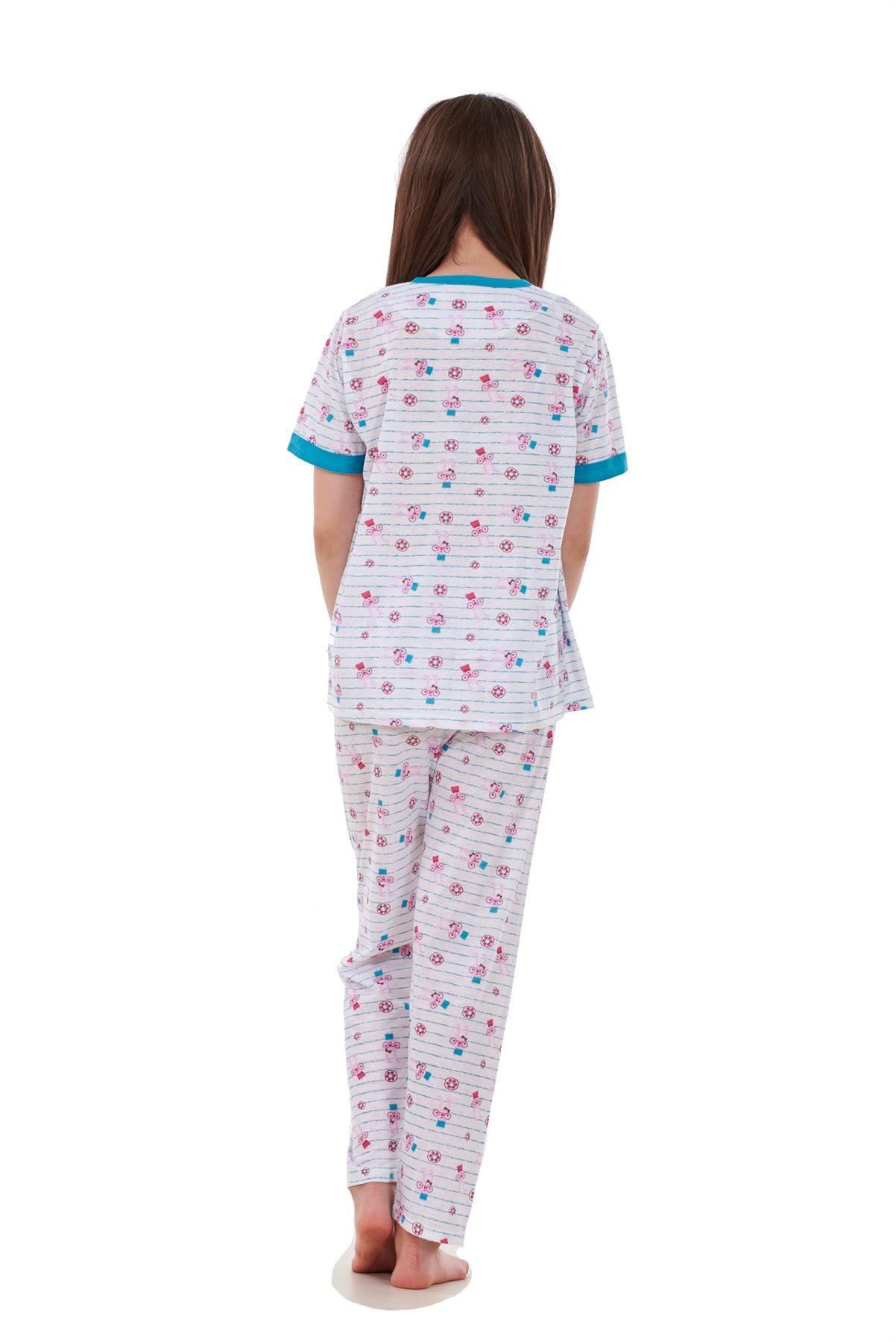 New Girls Kids Pyjamas Bunny Puppy Print Short Sleeve Soft Nightwear Year 4 to14