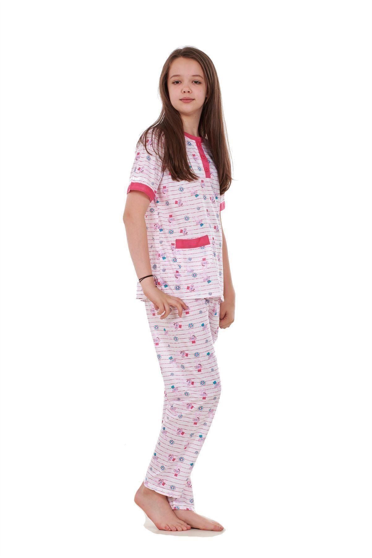 New Girls Kids Pyjamas Bunny Puppy Print Short Sleeve Soft Nightwear