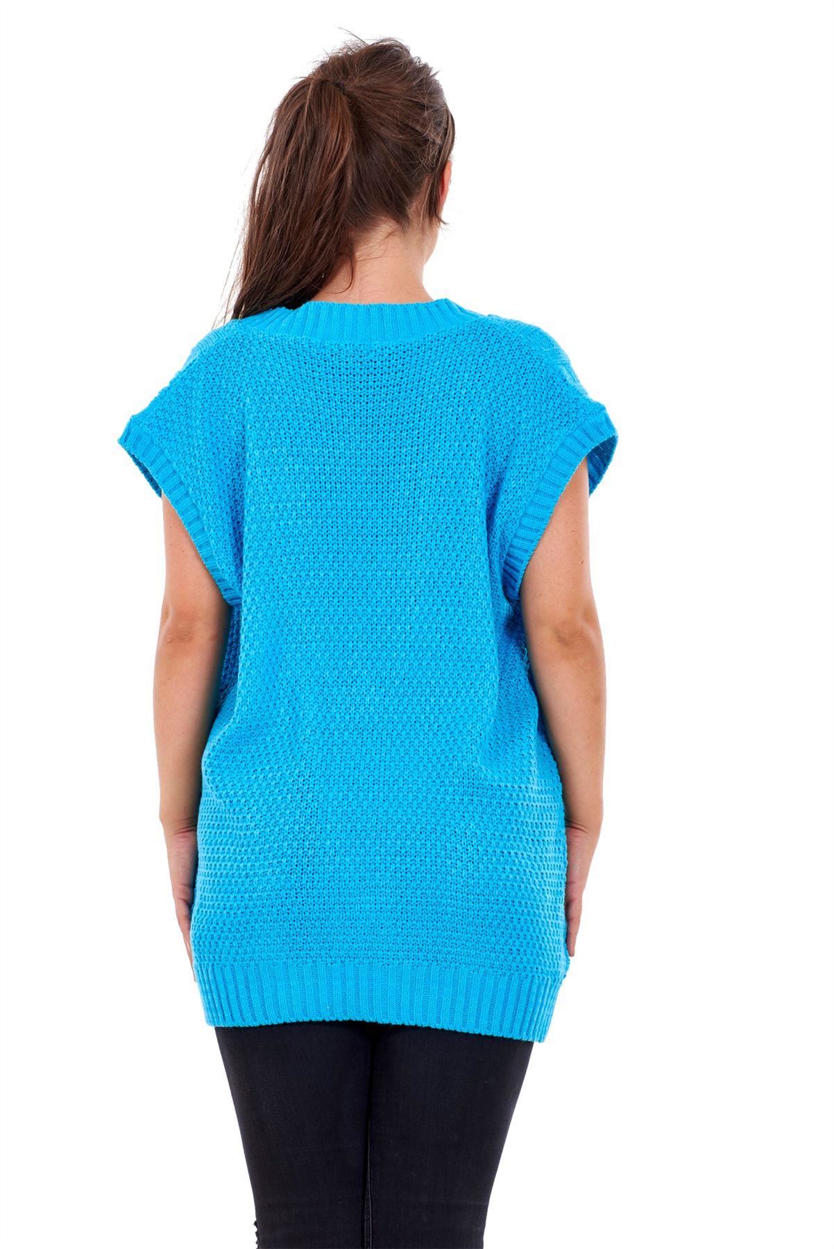 New Plus Size Women Moss Knitted Waistcoat Pockets Sleeveless Buttons Cardigan - Picture 25 of 25