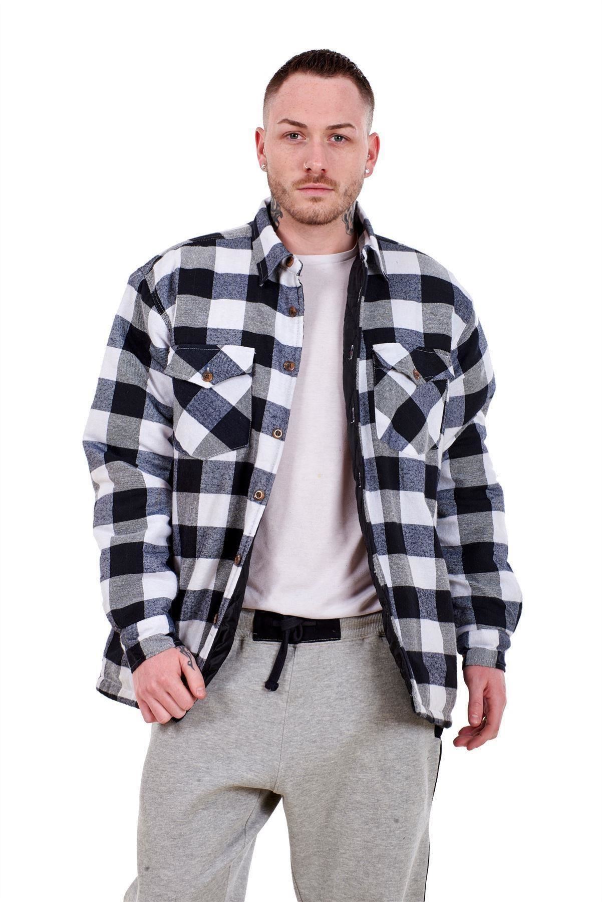 Para Hombre Franela Camisa De Trabajo Acolchada hilado Para Hombre Franela Camisa De Trabajo Acolchada hilado
