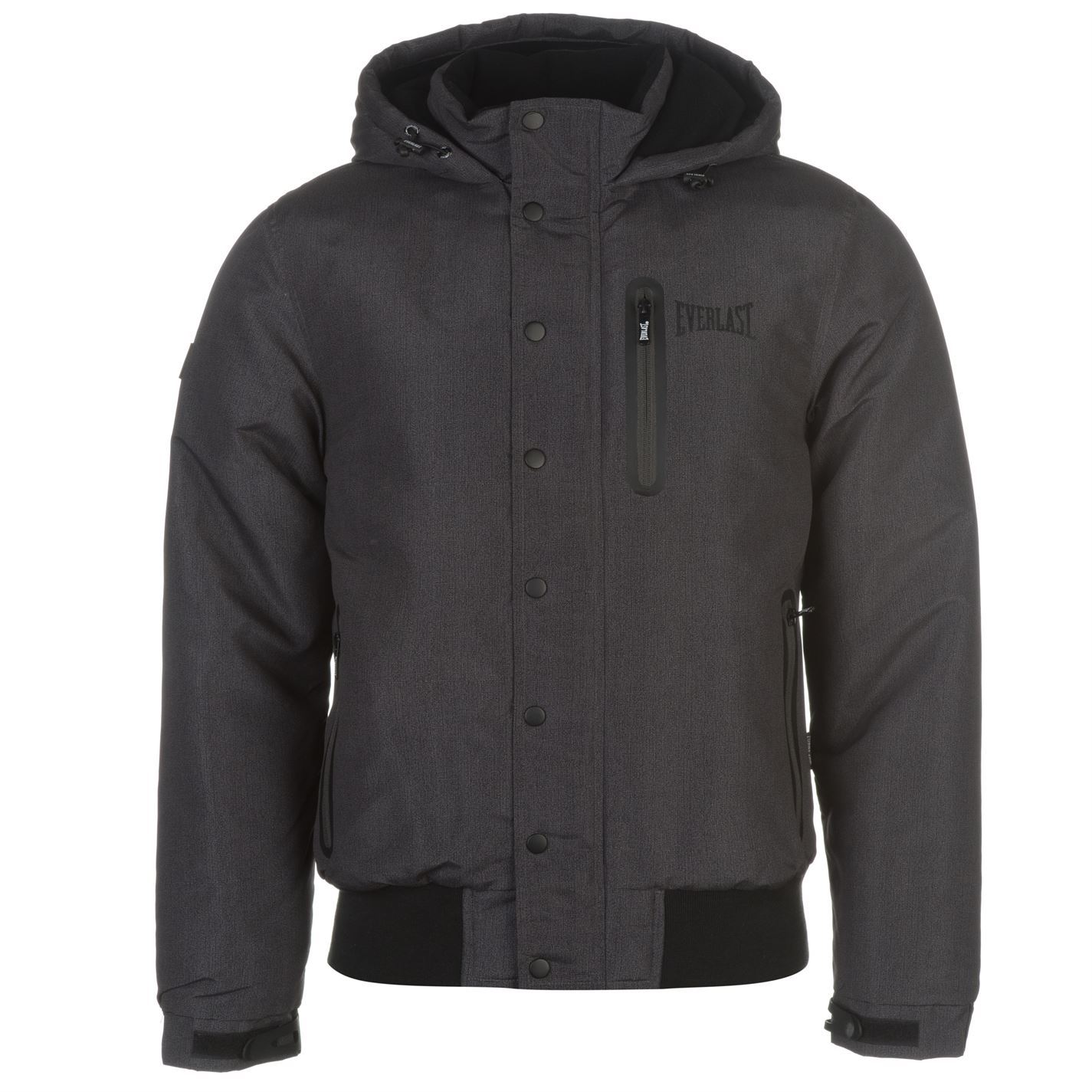 Everlast Mens Hooded Bomber Jacket Coat Top Long Sleeve Zip Full Warm ...