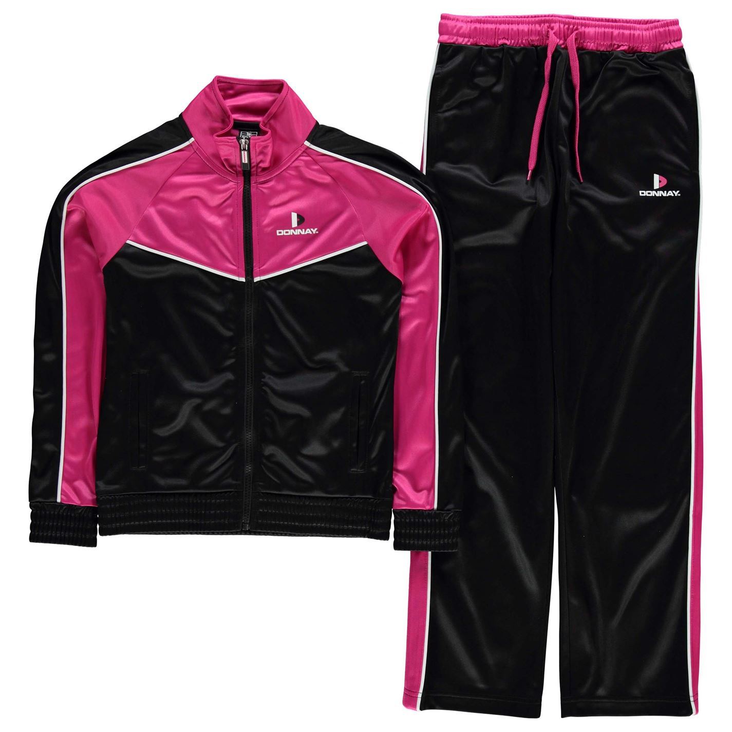 Donnay Kids Girls Tracksuit Junior Poly Long Sleeve Lightweight Zip