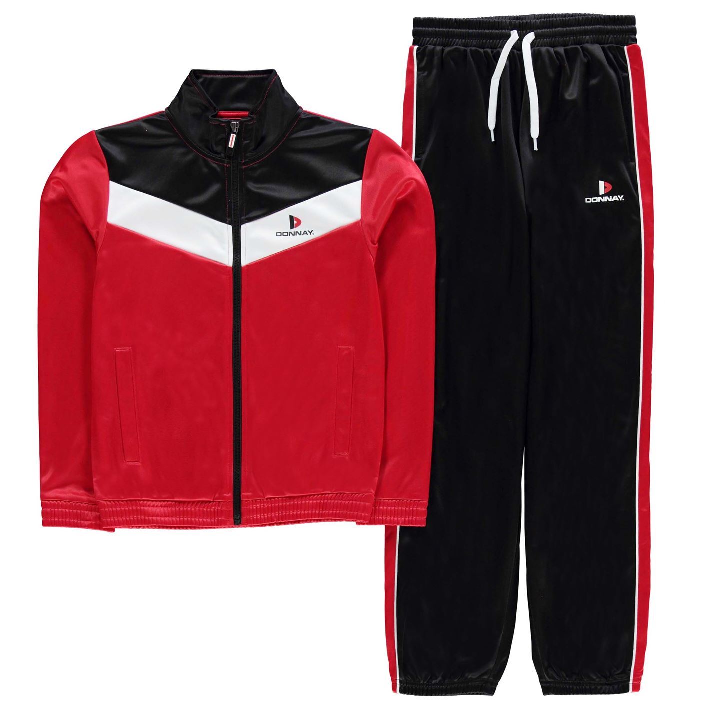 Donnay Kids Boys Poly Tracksuit Junior High Neck Zip Print Drawstring Donnay Kids Boys Poly Tracksuit Junior High Neck Zip Print Drawstring