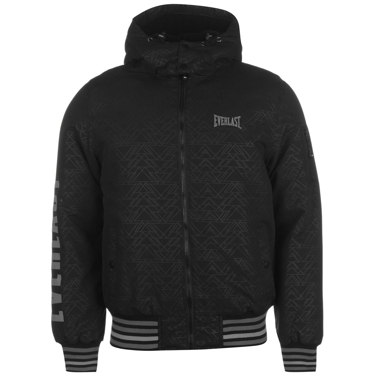 Everlast Mens Hooded Bomber Jacket Coat Top Long Sleeve Zip Full Warm ...