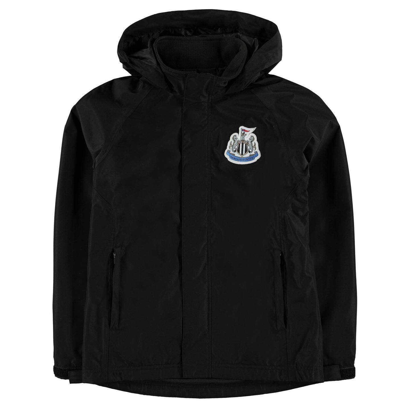 Team Kids Boys Newcastle United Rain Jacket Junior Coat Top Long Sleeve Chin Team Kids Boys Newcastle United Rain Jacket Junior Coat Top Long Sleeve Chin