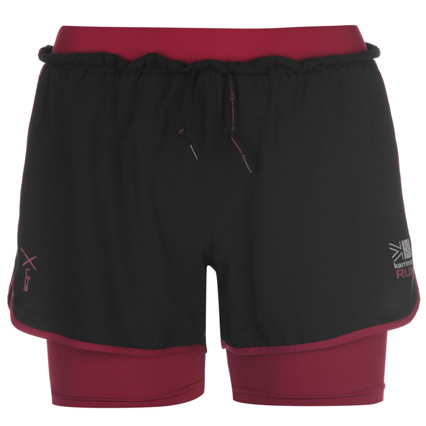 Karrimor Womens X 2 in 1 Running Shorts Pants Trousers Bottoms