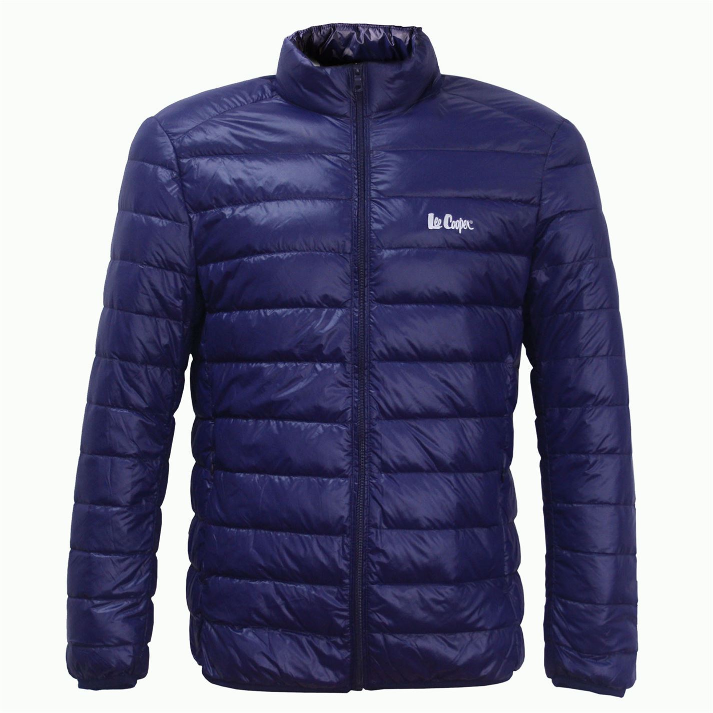 Lee Cooper Ultra Light Down Jacket Mens Gents Coat Top Mock Neck