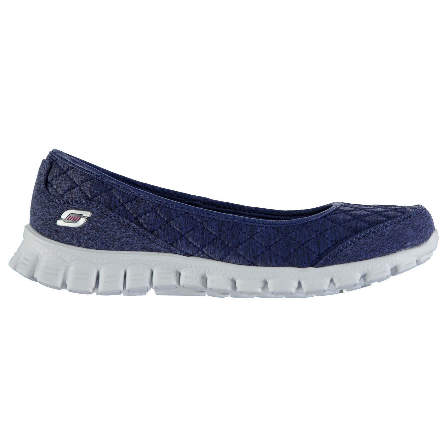 Skechers Womens EZ Flex 2 Shoes Slip On Trainers Textile Memory Foam